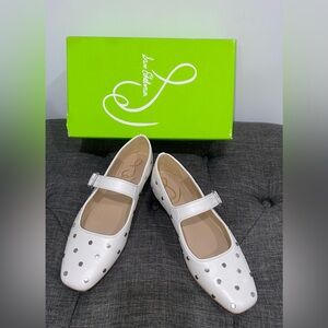 Sam Edelman Michael Studded White Leather Flats | Women’s US 6.5